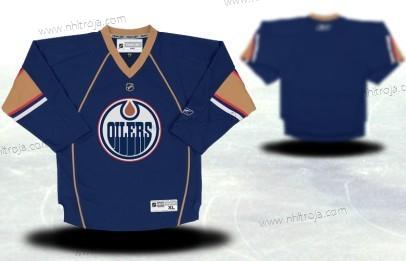 Ungdomen Edmonton Oilers Skräddarsydda Blå Thrid Tröjor