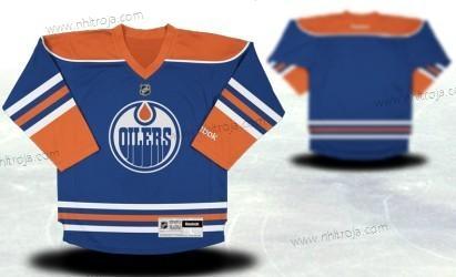 Ungdomen Edmonton Oilers Skräddarsydda Blå Tröjor