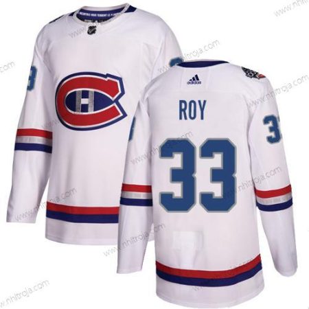 Ungdomen Montreal Canadiens #33 Patrick Roy Vit Autentisk 2017 100 Klassisk Stitched NHL Tröjor