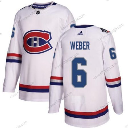 Ungdomen Montreal Canadiens #6 Shea Weber Vit Autentisk 2017 100 Klassisk Stitched NHL Tröjor