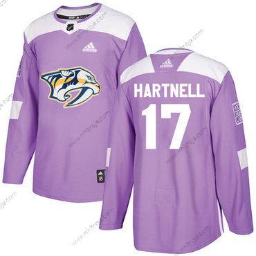 Ungdomen Nashville Predators #17 Scott Hartnell Lila Autentisk Bekämpar cancer Stitched NHL Tröjor