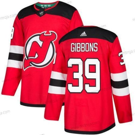 Ungdomen New Jersey Devils #39 Brian Gibbons Röd Autentisk Stitched NHL Hemma Tröjor