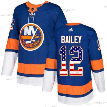 Ungdomen New York Islanders #12 Josh Bailey Royal Blå Autentisk USA Flag Stitched NHL Hemma Tröjor