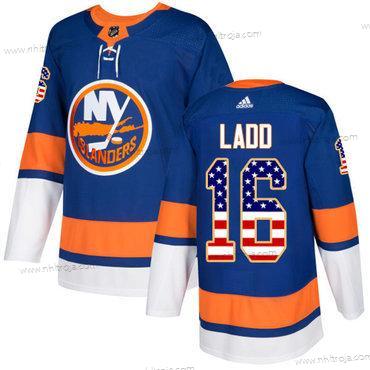 Ungdomen New York Islanders #16 Andrew Ladd Royal Blå Autentisk USA Flag Stitched NHL Hemma Tröjor