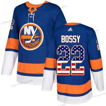 Ungdomen New York Islanders #22 Mike Bossy Royal Blå Autentisk USA Flag Stitched NHL Hemma Tröjor