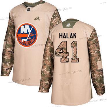 Ungdomen New York Islanders #41 Jaroslav Halak Camo Autentisk 2017 Veterans Day Stitched NHL Tröjor