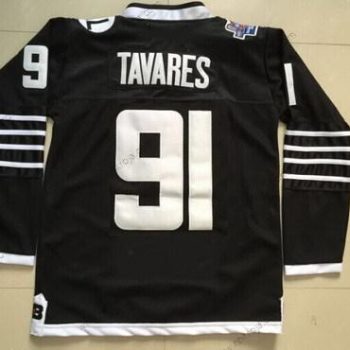 Ungdomen New York Islanders #91 John Tavares 2015 Reebok Svart Premier Alternativ Tröjor