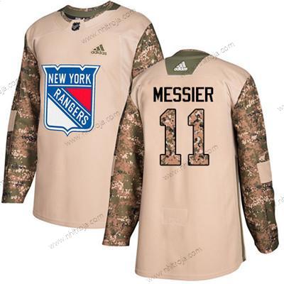 Ungdomen New York Rangers #11 Mark Messier Camo Autentisk 2017 Veterans Day Stitched NHL Tröjor