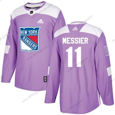 Ungdomen New York Rangers #11 Mark Messier Lila Autentisk Bekämpar cancer Stitched NHL Tröjor