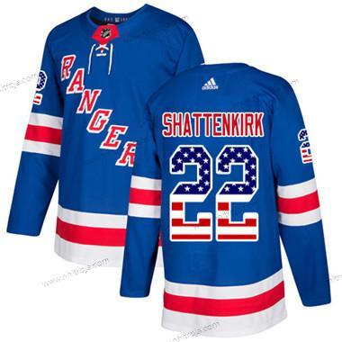 Ungdomen New York Rangers #22 Kevin Shattenkirk Royal Blå Autentisk USA Flag Stitched NHL Hemma Tröjor