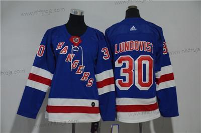 Ungdomen New York Rangers #30 Henrik Lundqvist Blå Tröjor