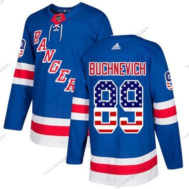 Ungdomen New York Rangers #89 Pavel Buchnevich Royal Blå Autentisk USA Flag Stitched NHL Hemma Tröjor