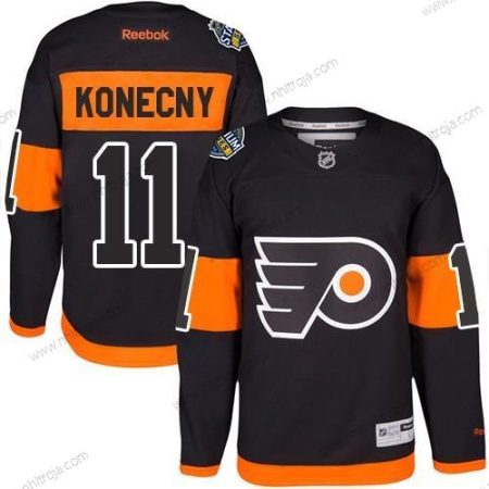 Ungdomen Philadelphia Flyers #11 Travis Konecny Svart 2017 Stadium Series Stitched NHL Tröjor