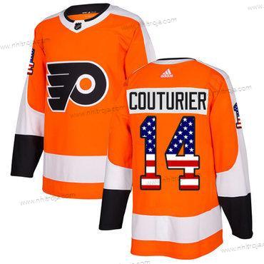 Ungdomen Philadelphia Flyers #14 Sean Couturier Orange Autentisk USA Flag Stitched NHL Hemma Tröjor