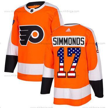 Ungdomen Philadelphia Flyers #17 Wayne Simmonds Orange Autentisk USA Flag Stitched NHL Hemma Tröjor