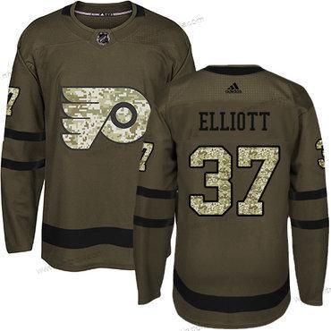 Ungdomen Philadelphia Flyers #37 Brian Elliott Grön Salute to Service Stitched NHL Tröjor