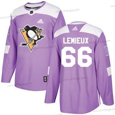 Ungdomen Pittsburgh Penguins #66 Mario Lemieux Lila Autentisk Bekämpar cancer Stitched NHL Tröjor