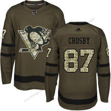 Ungdomen Pittsburgh Penguins #87 Sidney Crosby Grön Salute to Service Stitched NHL Tröjor