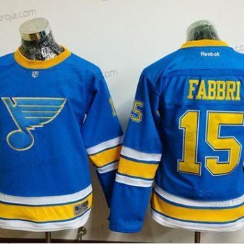 Ungdomen St. Louis Blues #15 Robby Fabbri Blå 2017 Vinter Klassisk Stitched NHL Tröjor