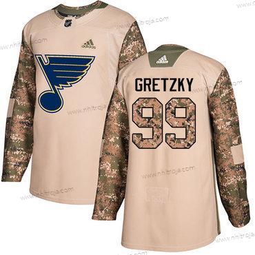 Ungdomen St. Louis Blues #99 Wayne Gretzky Camo Autentisk 2017 Veterans Day Stitched NHL Tröjor