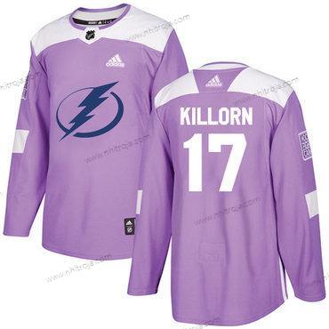 Ungdomen Tampa Bay Lightning #17 Alex Killorn Lila Autentisk Bekämpar cancer Stitched NHL Tröjor