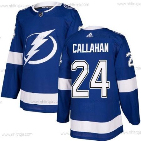 Ungdomen Tampa Bay Lightning #24 Ryan Callahan Blå Autentisk Stitched NHL Hemma Tröjor