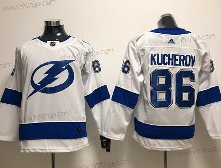 Ungdomen Tampa Bay Lightning #86 Nikita Kucherov Vit Road Autentisk Stitched NHL Tröjor