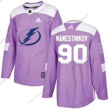 Ungdomen Tampa Bay Lightning #90 Vladislav Namestnikov Lila Autentisk Bekämpar cancer Stitched NHL Tröjor