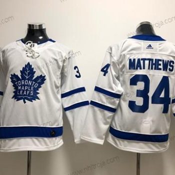 Ungdomen Toronto Maple Leafs #34 Auston Matthews Vit Road Autentisk Stitched NHL Tröjor