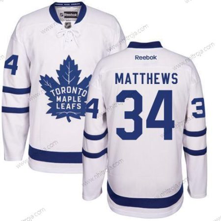 Ungdomen Toronto Maple Leafs #34 Auston Matthews Vit Stitched NHL 2016-17 Reebok Hockey Borta Tröjor