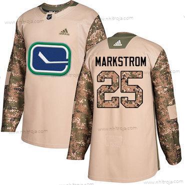 Ungdomen Vancouver Canucks #25 Jacob Markstrom Camo Autentisk 2017 Veterans Day Stitched NHL Tröjor