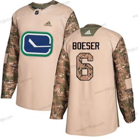 Ungdomen Vancouver Canucks #6 Brock Boeser Camo Autentisk 2017 Veterans Day Stitched NHL Tröjor