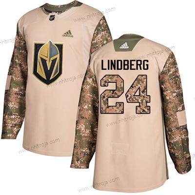 Ungdomen Vegas Golden Knights #24 Oscar Lindberg Camo Autentisk 2017 Veterans Day Stitched NHL Tröjor