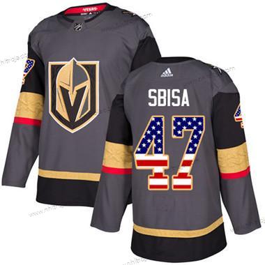 Ungdomen Vegas Golden Knights #47 Luca Sbisa Grå Autentisk USA Flag Stitched NHL Hemma Tröjor