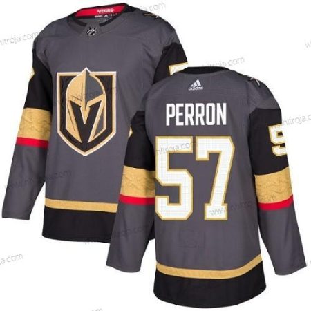 Ungdomen Vegas Golden Knights #57 David Perron Grå Autentisk Stitched NHL Hemma Tröjor