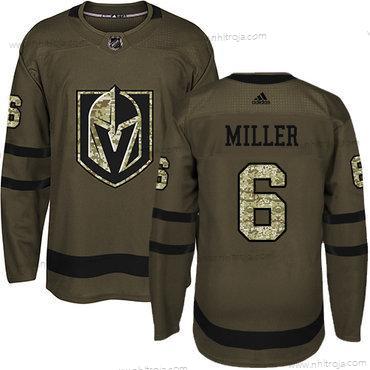 Ungdomen Vegas Golden Knights #6 Colin Miller Grön Salute to Service Stitched NHL Tröjor