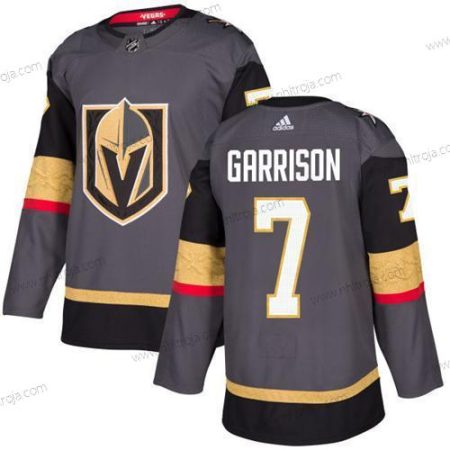 Ungdomen Vegas Golden Knights #7 Jason Garrison Grå Autentisk Stitched NHL Hemma Tröjor