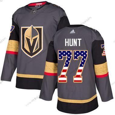 Ungdomen Vegas Golden Knights #77 Brad Hunt Grå Autentisk USA Flag Stitched NHL Hemma Tröjor