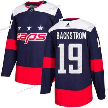 Ungdomen Washington Capitals #19 Nicklas Backstrom Marin Autentisk 2018 Stadium Series Stitched NHL Tröjor