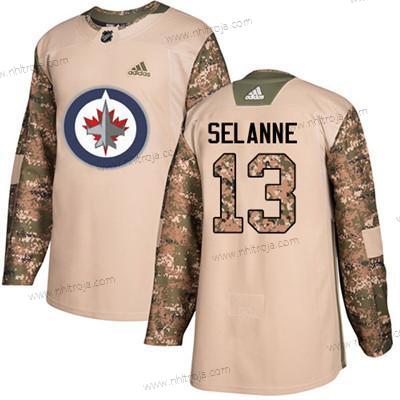 Ungdomen Winnipeg Jets #13 Teemu Selanne Camo Autentisk 2017 Veterans Day Stitched NHL Tröjor