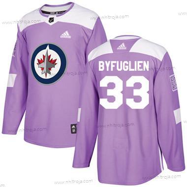 Ungdomen Winnipeg Jets #33 Dustin Byfuglien Lila Autentisk Bekämpar cancer Stitched NHL Tröjor