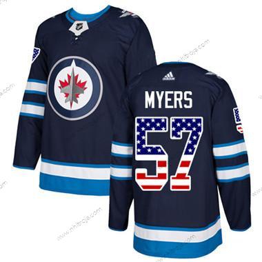 Ungdomen Winnipeg Jets #57 Tyler Myers Marin Blå Autentisk USA Flag Stitched NHL Hemma Tröjor