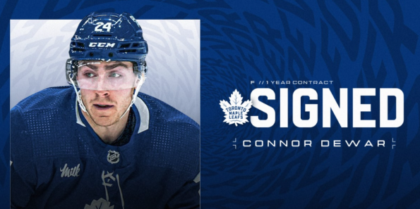 Toronto Maple Leafs förnyar kontraktet med Connor Dewar och undviker skiljedom